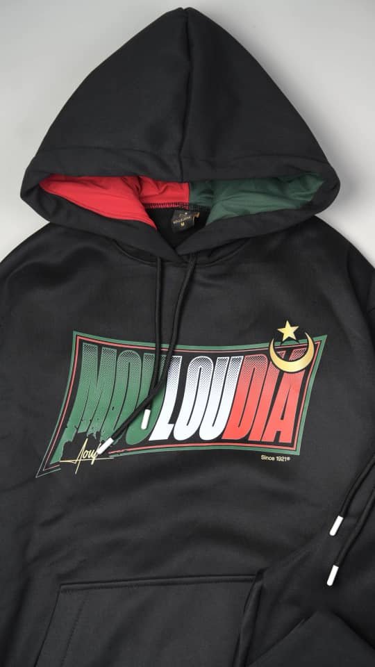 Ensemble de jogging à capuche noir MOULOUDIA PRINT