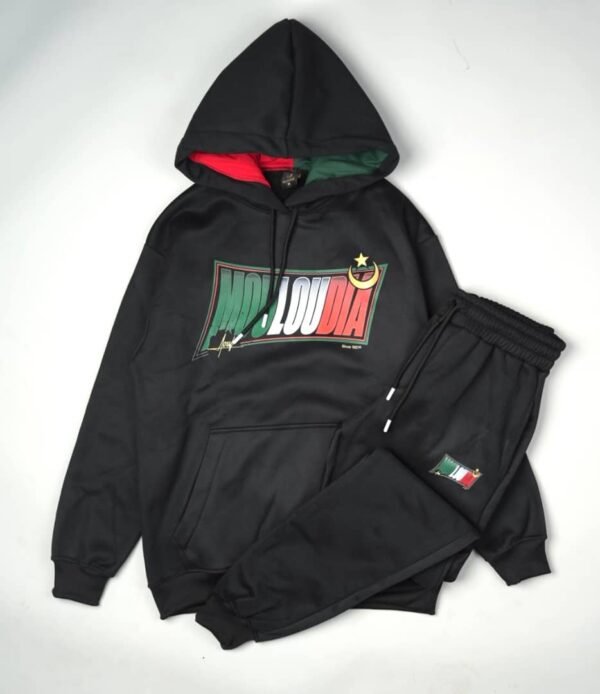 Ensemble de jogging à capuche noir MOULOUDIA PRINT